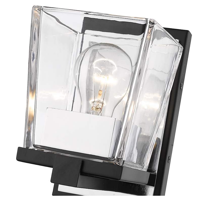 Image 6 Bleeker Street 7 1/2" High Matte Black and Chrome Wall Sconce more views