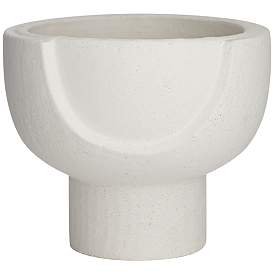 Image2 of Bletheny White Ceramic Pedestal Decorative Bowl