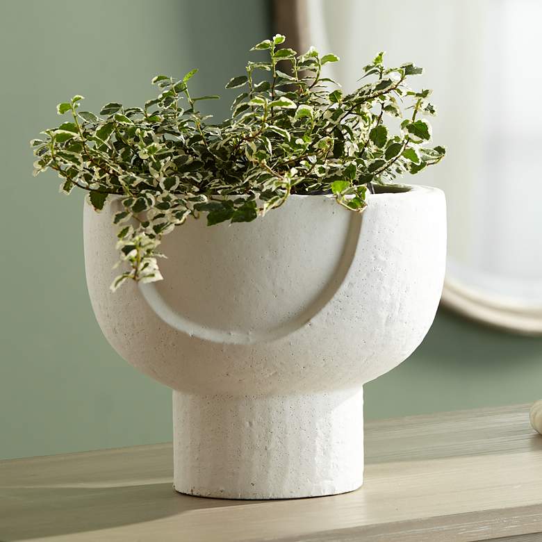 Image 1 Bletheny White Ceramic Pedestal Decorative Bowl