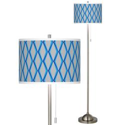 Bleu Matrix Brushed Nickel Pull Chain Floor Lamp