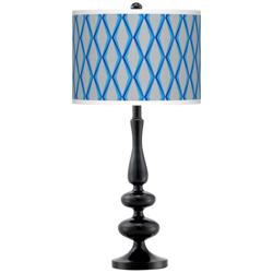 Bleu Matrix Giclee Paley Black Table Lamp
