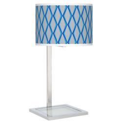 Bleu Matrix Glass Inset Table Lamp
