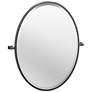 1_Bleu Matte Black 23 1/2" x 27 1/2" Framed Oval Wall Mirror