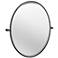 Bleu Matte Black 23 1/2" x 27 1/2" Framed Oval Wall Mirror