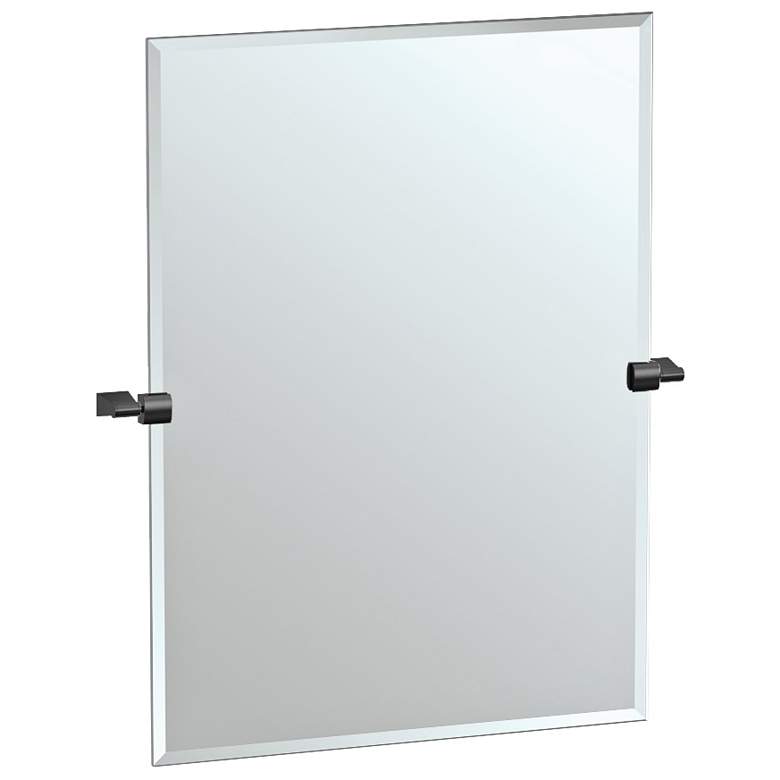 Image 1 Bleu Matte Black 27 3/4 inch x 31 1/2 inch Rectangular Wall Mirror