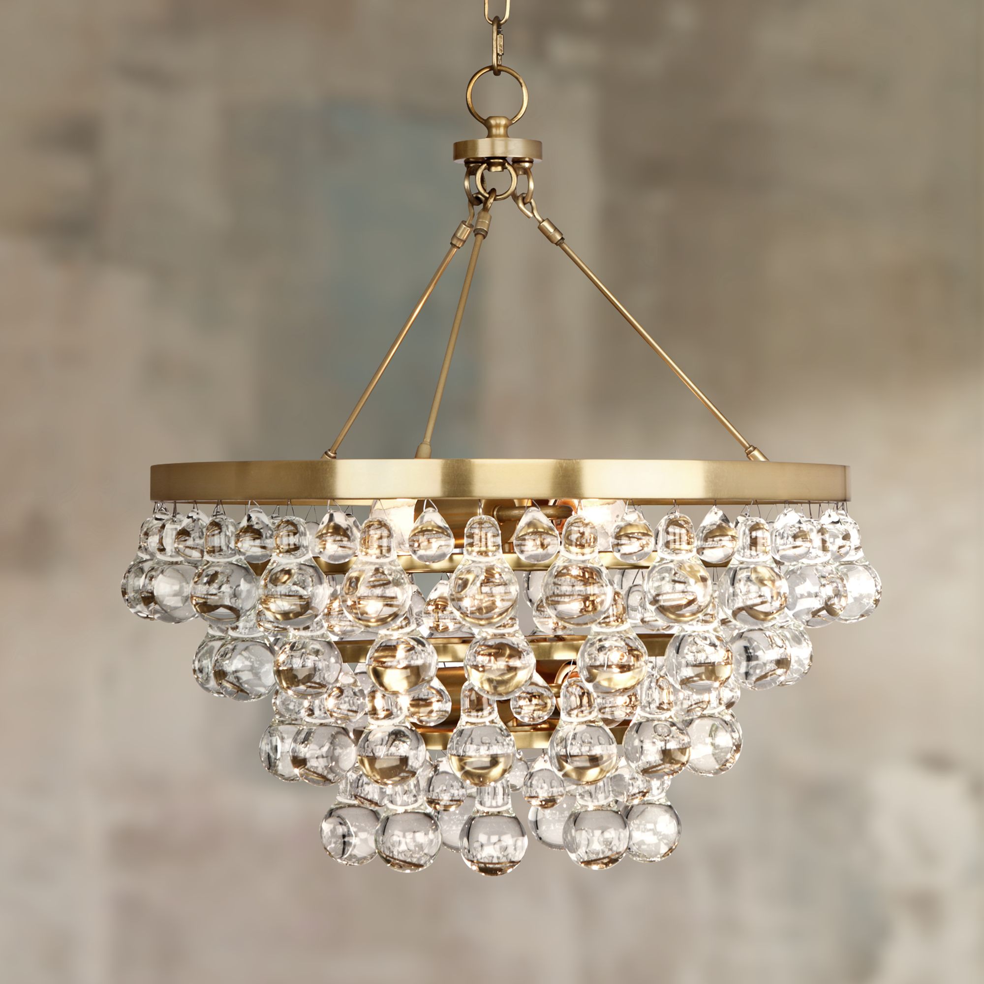 brass and glass chandelier