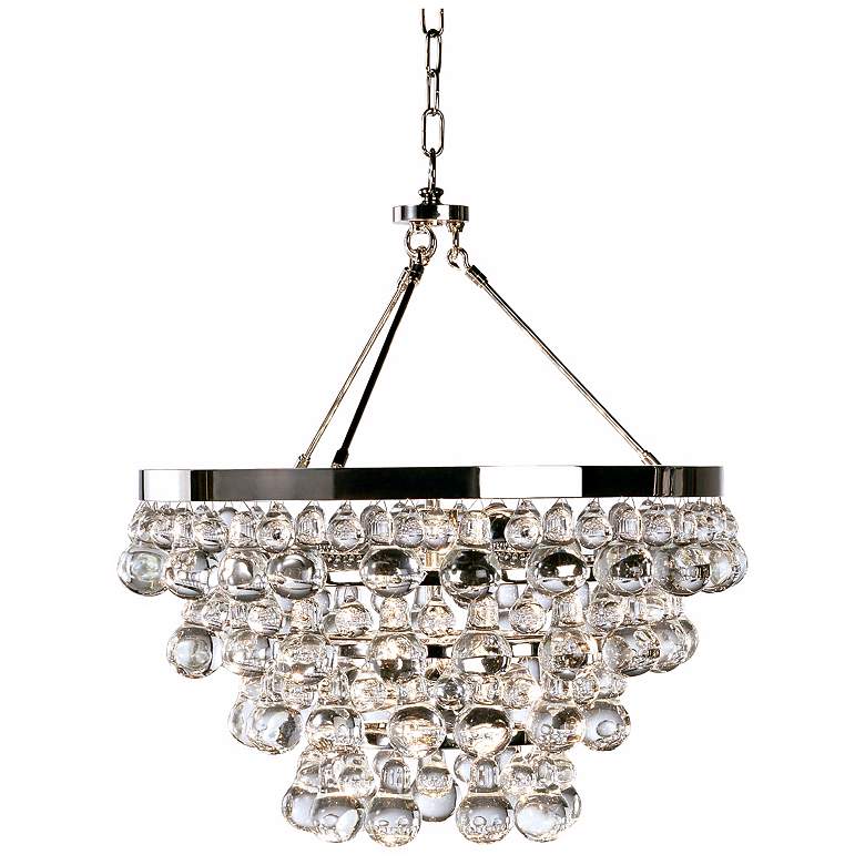 Image 2 Bling 20 1/2 inch Wide Antique Polished Nickel Chandelier