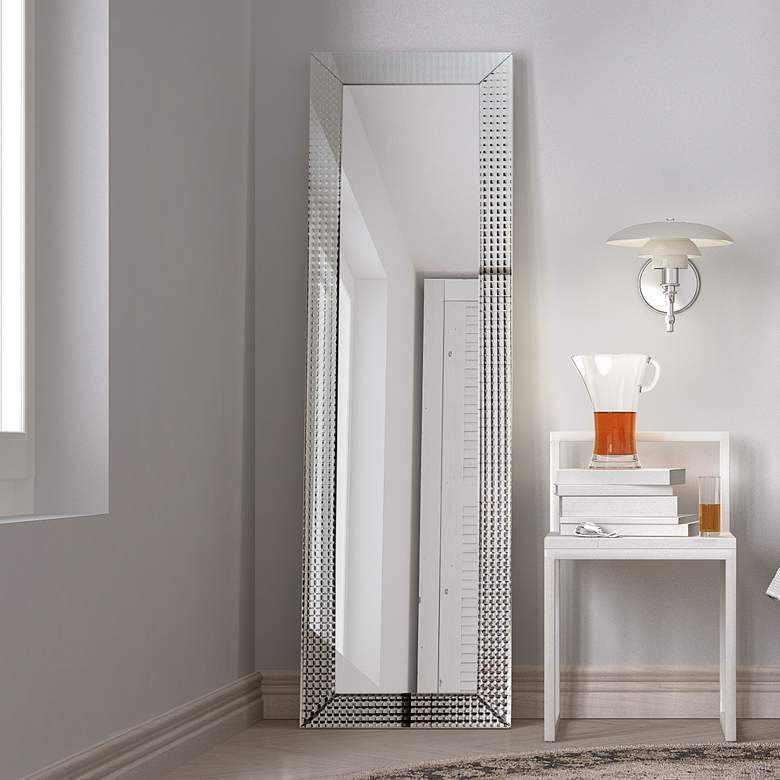 Image 2 Bling Beveled Glass 18" x 64" Rectangular Cheval Mirror