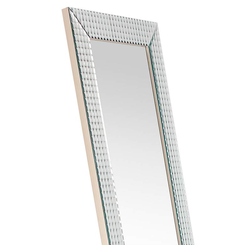 Image 4 Bling Beveled Glass 18" x 64" Rectangular Cheval Mirror more views