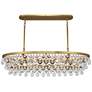 Bling Chandelier Brass with Glass Drops 19 x 42 oval
