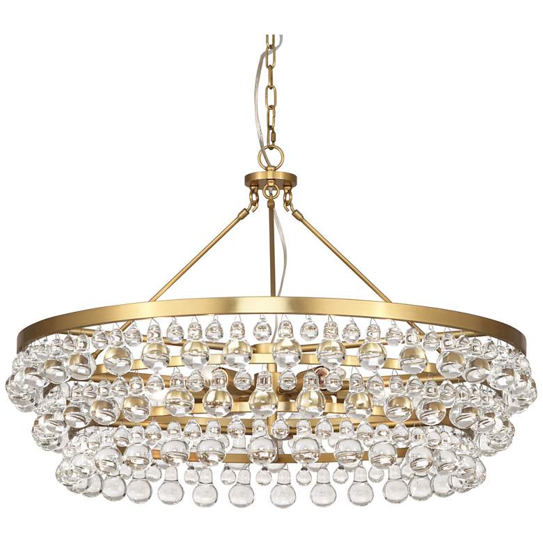Image 1 Bling Chandelier Brass with Glass Drops 35 inch