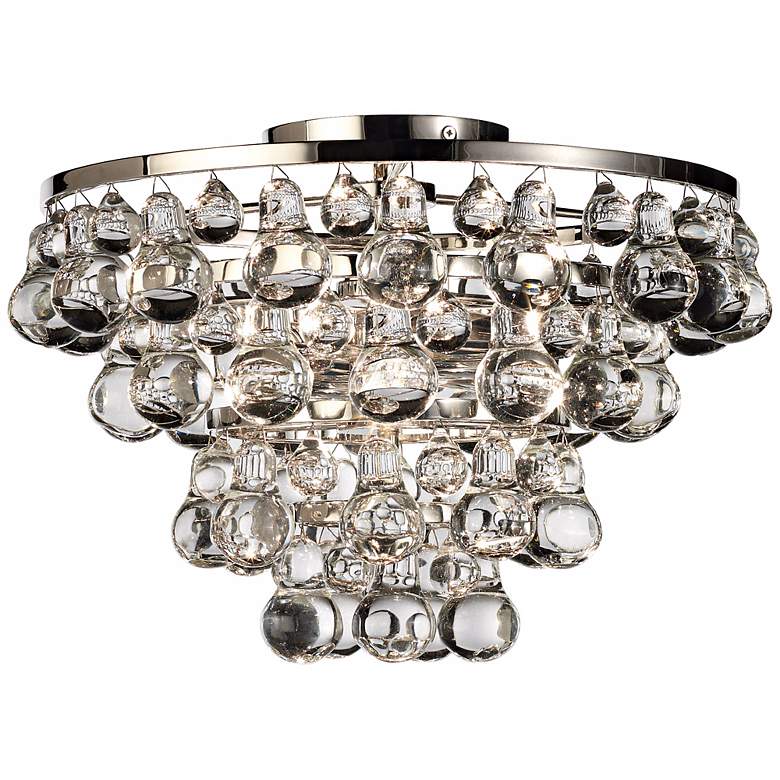 Image 2 Bling Collection Polished Nickel Flushmount Ceiling Light