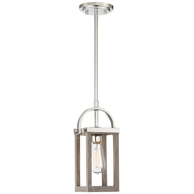Image 1 Bliss; 1 Light; Mini Pendant; Driftwood Finish with Polished Nickel Accents