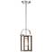 Bliss; 1 Light; Mini Pendant; Driftwood Finish with Polished Nickel Accents