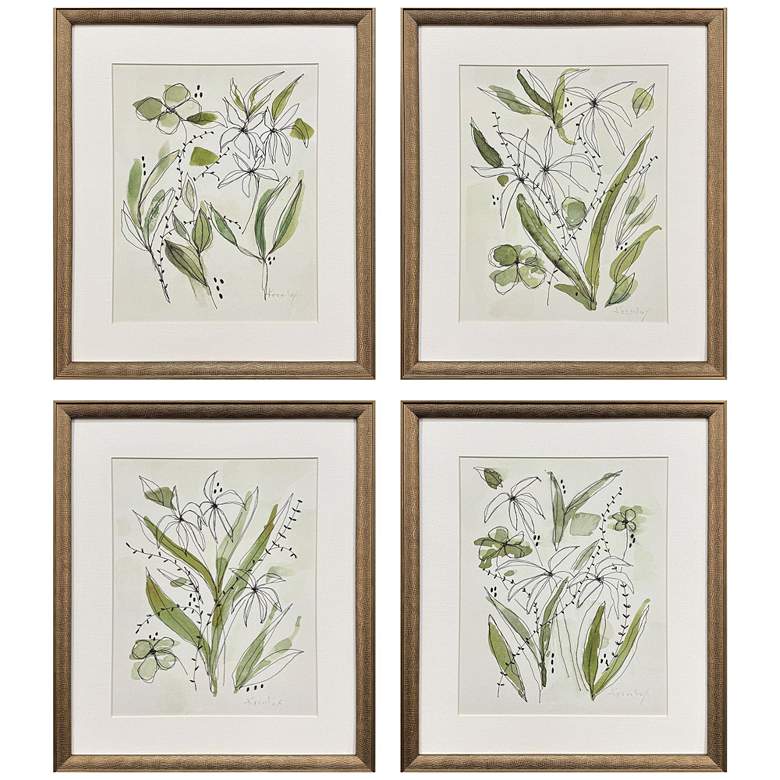 Image 1 Bliss 16"W x 19"H Framed Art Set of 4
