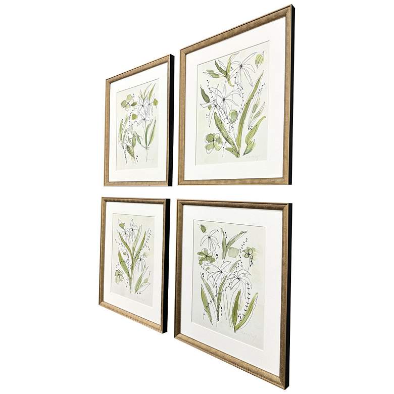 Image 2 Bliss 16"W x 19"H Framed Art Set of 4 more views