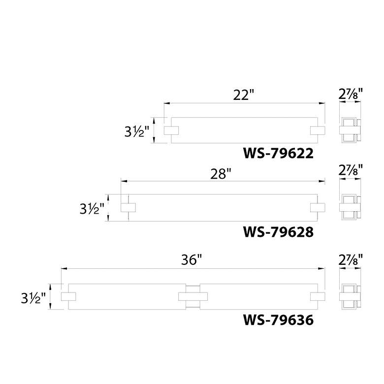 Image 2 Bliss 3.5"H x 28"W 1-Light Linear Bath Bar in Polished Nickel more views