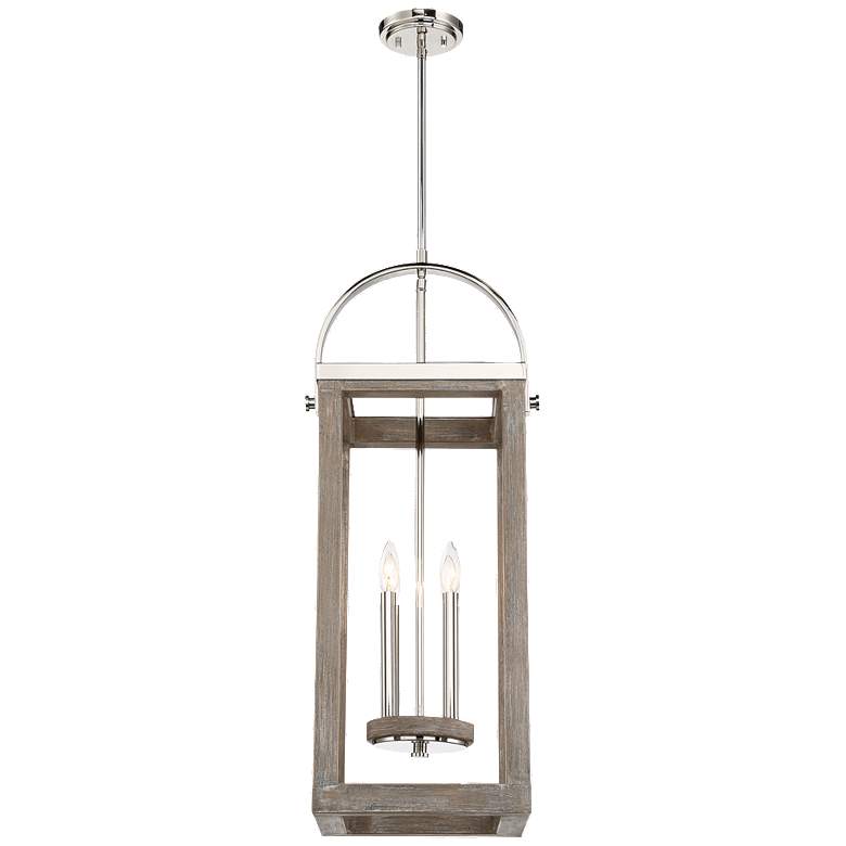 Image 1 Bliss; 4 Light; Pendant; Driftwood Finish with Polished Nickel Accents