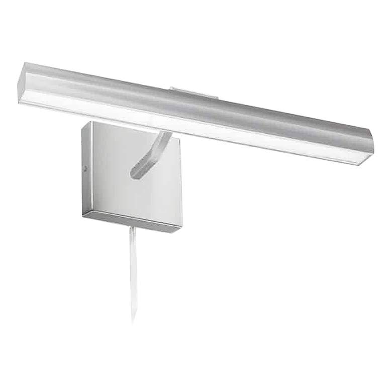 Image 1 Blix 16 1/4" Wide Satin Chrome Plug-In LED Picture Light