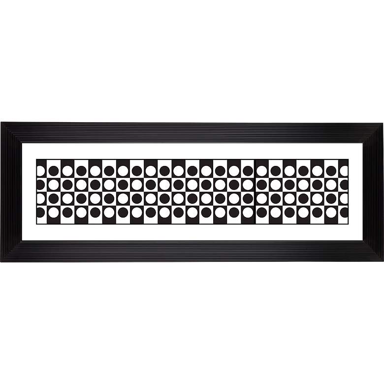 Image 1 Blk/White Dotted Squares Stepped Strip 52 1/8 inch Wide Wall Art