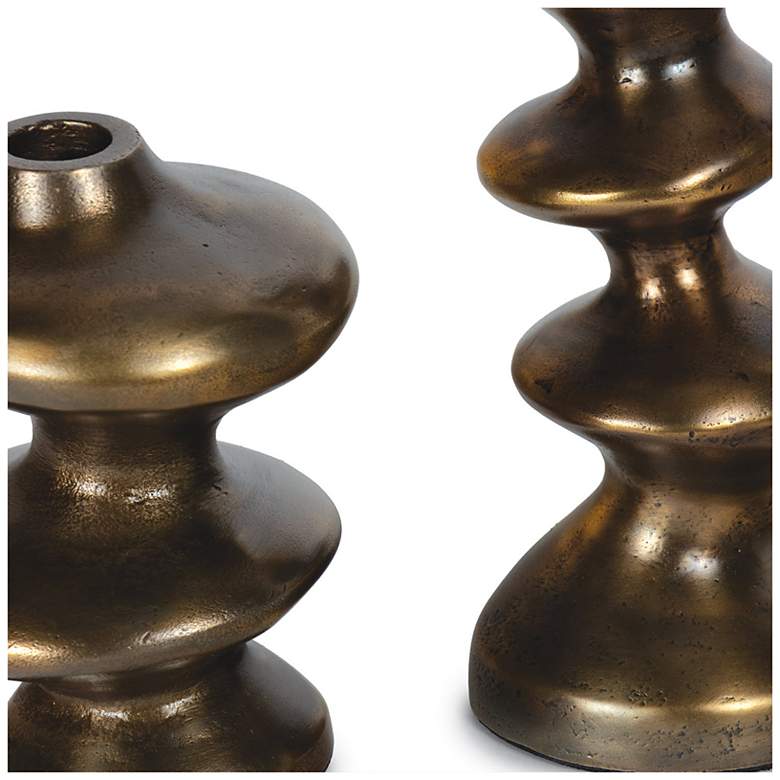 Image 5 Blobby Candle Holder Set (Brass) more views