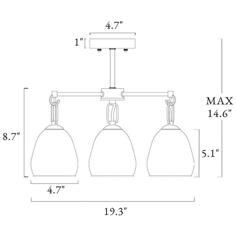 Image 2 Blobfish 3-Light Glass Chandelier Ceiling Light more views
