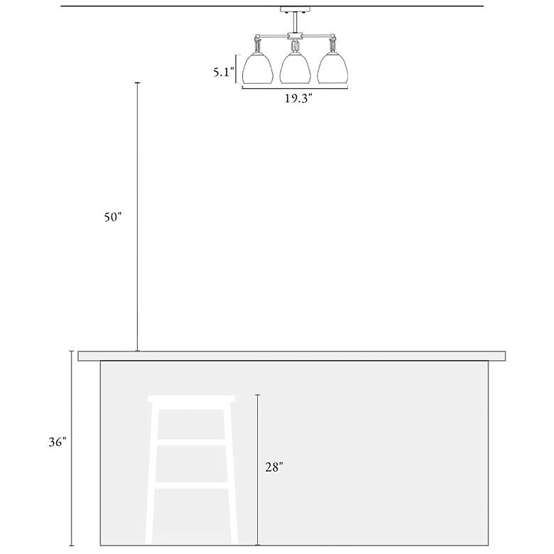 Image 6 Blobfish 3-Light Glass Chandelier Ceiling Light more views