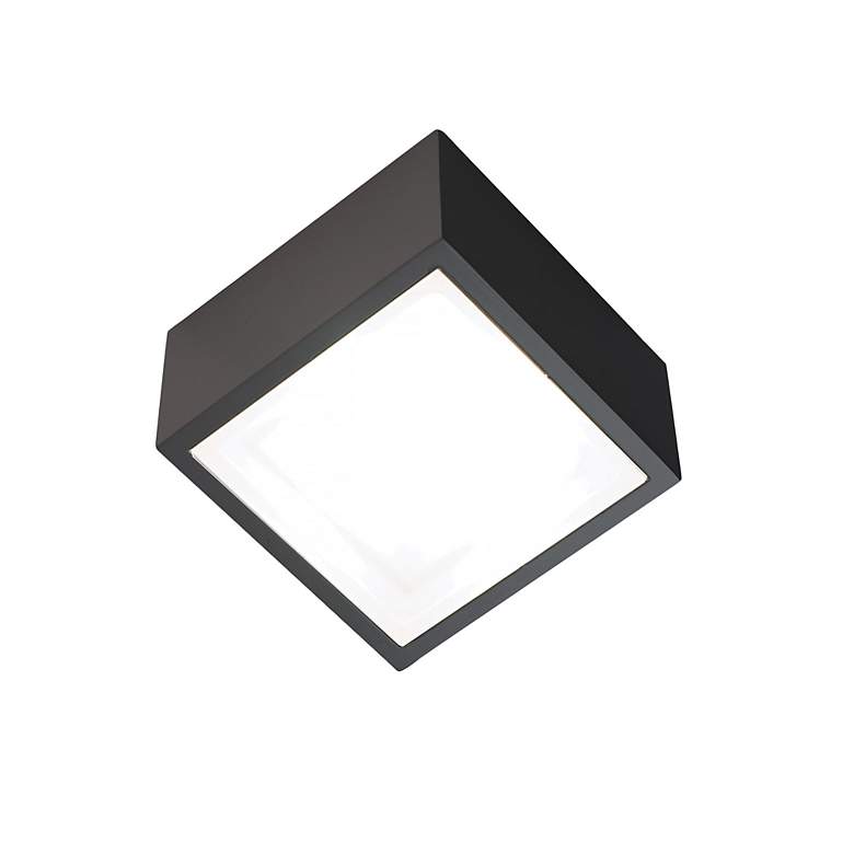 Image 4 Bloc 3.3"H x 5.5"W 1-Light Flush Mount in Black more views