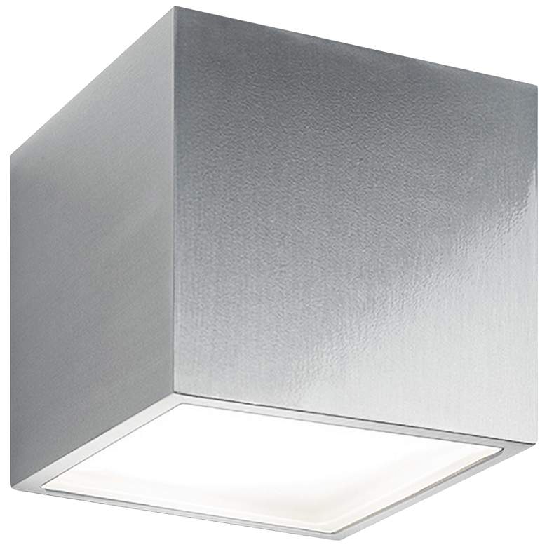 Image 1 Bloc 5 1/2 inch High Brushed Aluminum LED Outdoor Wall Light