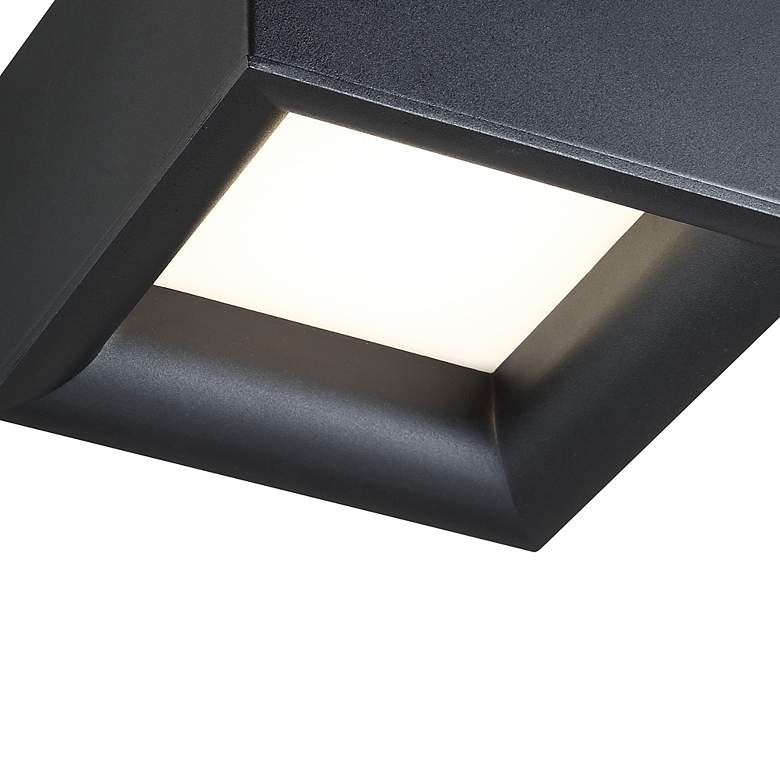 Image 4 Bloc 7 1/4" Wide Black Square LED Ceiling Light more views