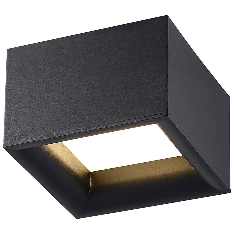 Image 4 Bloc 7 1/4 inch Wide Black Square LED Ceiling Light more views