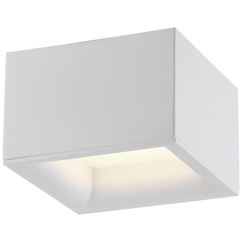 Image 1 Bloc - Flush Mount - White Finish - White Acrylic