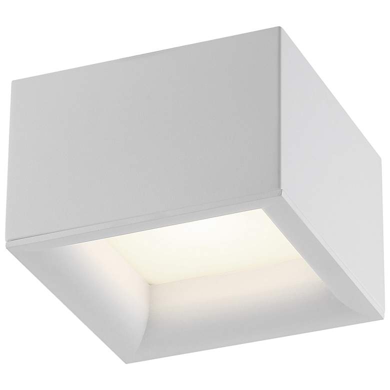 Image 4 Bloc - Flush Mount - White Finish - White Acrylic more views