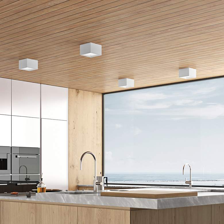 Image 7 Bloc - Flush Mount - White Finish - White Acrylic more views