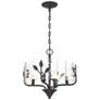 1_Bloem 4 Light Pendant in Natural Black with Hammered Water Glass