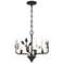Bloem 4 Light Pendant in Natural Black with Hammered Water Glass