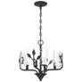 2_Bloem 4 Light Pendant in Natural Black with Hammered Water Glass more views