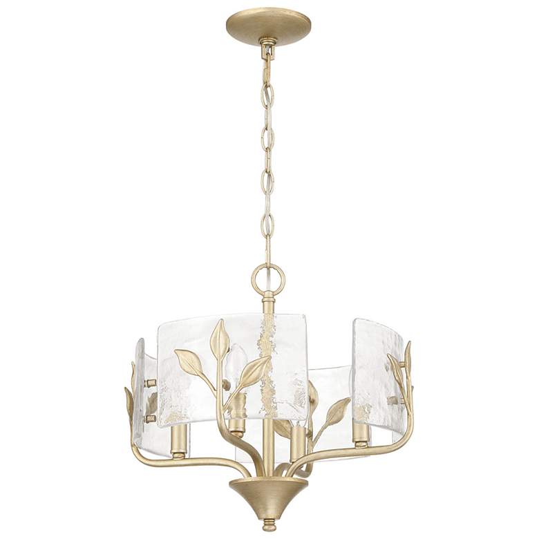 Image 2 Bloem 4 Light Pendant in White Gold with Hammered Water Glass more views