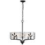 1_Bloem 5 Light Pendant in Natural Black with Hammered Water Glass