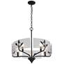2_Bloem 5 Light Pendant in Natural Black with Hammered Water Glass more views