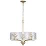 1_Bloem 5 Light Pendant in White Gold with Hammered Water Glass