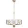 Bloem 5 Light Pendant in White Gold with Hammered Water Glass