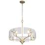 2_Bloem 5 Light Pendant in White Gold with Hammered Water Glass more views