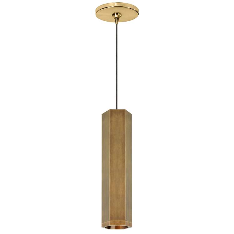 Image 1 Blok 3 1/4" Wide Aged Brass Freejack Mini Pendant Light