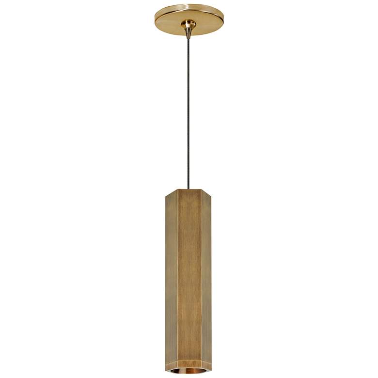 Image 1 Blok 3 1/4" Wide Aged Brass LED Freejack Mini Pendant Light