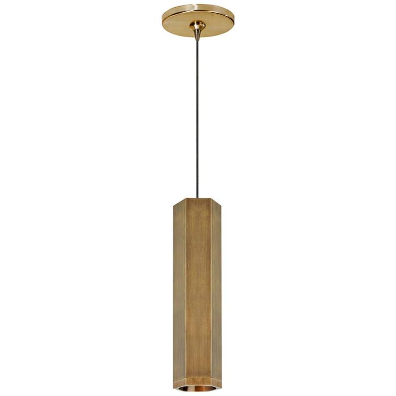 Image 1 Blok 3 1/4 inch Wide Aged Brass LED Freejack Mini Pendant Light