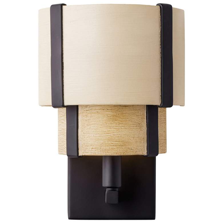 Image 1 Blonde Moment 1-Lt Sconce - Matte Black/Honey/Medium Oak