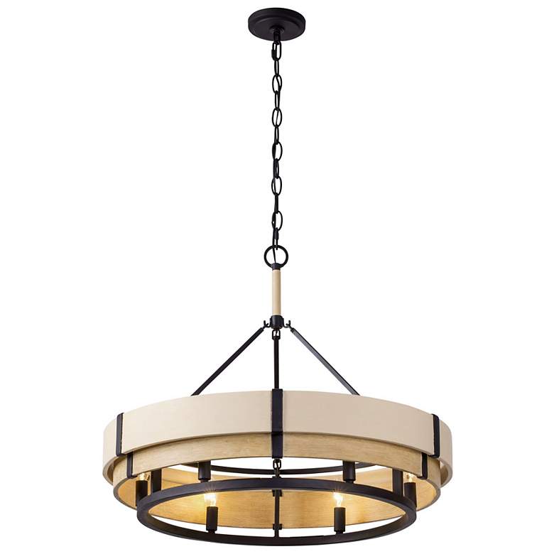 Image 1 Blonde Moment 6-Lt Pendant - Matte Black/Honey/Medium Oak