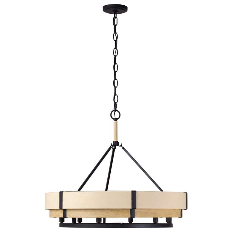 Image 3 Blonde Moment 6-Lt Pendant - Matte Black/Honey/Medium Oak more views