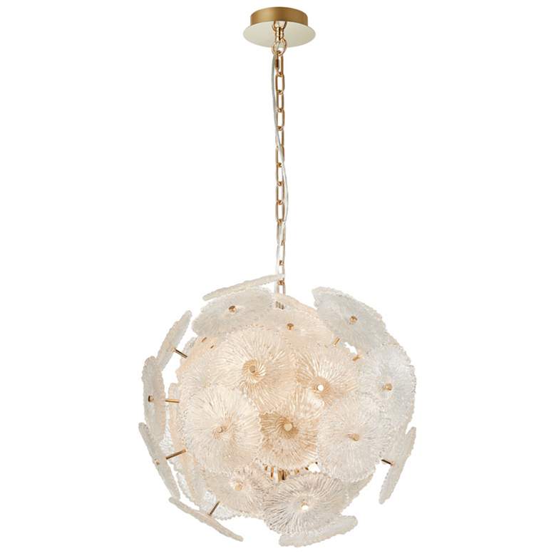 Image 2 Bloom 19.5" Wide 18-Light Brass Chandelier With Clear Glass Shade